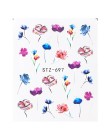 1 sztuk kwiatowy suwak naklejki kalkomania wody do transferu Nail Art tatuaż Flamingo liść żel Manicure samoprzylepne dekoracje 