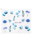 1 sztuk kwiatowy suwak naklejki kalkomania wody do transferu Nail Art tatuaż Flamingo liść żel Manicure samoprzylepne dekoracje 