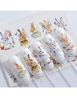 1 sztuk naklejki do paznokci naklejki do transferu wody Cartoon Flamingo śliczne wzory ze zwierzętami Nail Art suwak Manicure de