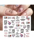 1pc czarny abstrakcyjny kształt wody naklejki paznokci suwak naklejka w kształcie litery dekoracja paznokci polski DIY Salon Man