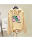 Plus rozmiar Harajuku bluza z kapturem kobiety dinozaur bluzy z nadrukiem bluza kawaii 2020 wiosna jesień swobodna, z kapturem s
