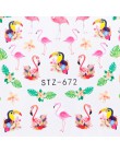 1 sztuk naklejki do paznokci naklejki do transferu wody Cartoon Flamingo śliczne wzory ze zwierzętami Nail Art suwak Manicure de