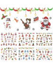 12 sztuk Christmas Style naklejki do paznokci woda naklejka suwak święty mikołaj dekoracyjny bałwan Manicure paznokci okłady nar