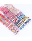 16 sztuk naklejki na paznokcie folia Nail Art Mix Rose Flower folia transferowa dekoracja papierowa stylizacja manicure lakier ż