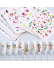 1 sztuk naklejki do paznokci naklejki do transferu wody Cartoon Flamingo śliczne wzory ze zwierzętami Nail Art suwak Manicure de