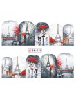 1 sztuk czerwony klon romantyczne naklejki ozdoby do paznokci Valentine Nail Art Transfer wody tatuaże porady żel do manicure su