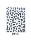 1pc czarne litery paznokci suwak 3d taśma naklejana taśma folia Wrap naklejki samoprzylepne do zdobienia paznokci Manicure Decor