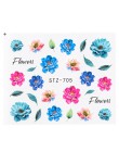 1 sztuk kwiatowy suwak naklejki kalkomania wody do transferu Nail Art tatuaż Flamingo liść żel Manicure samoprzylepne dekoracje 