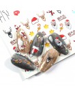 12 sztuk Christmas Style naklejki do paznokci woda naklejka suwak święty mikołaj dekoracyjny bałwan Manicure paznokci okłady nar
