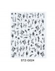 1pc czarne litery paznokci suwak 3d taśma naklejana taśma folia Wrap naklejki samoprzylepne do zdobienia paznokci Manicure Decor