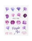 1 sztuk kwiatowy suwak naklejki kalkomania wody do transferu Nail Art tatuaż Flamingo liść żel Manicure samoprzylepne dekoracje 