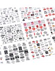 12 sztuk czarne litery suwaki do paznokci mieszane seksowna dziewczyna waterkalkomania Nail artystyczny Manicure Decor folia Fil