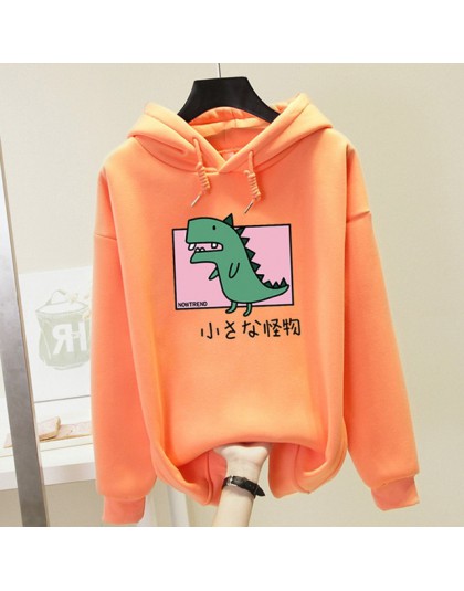 Plus rozmiar Harajuku bluza z kapturem kobiety dinozaur bluzy z nadrukiem bluza kawaii 2020 wiosna jesień swobodna, z kapturem s