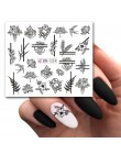 12 wzorów Nail Art suwak czarny kwiat z koronką Full Wrap naklejka woda Transfer naklejka Decor polski Manicure tatuaż LABN1213-