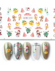 12 sztuk Christmas Style naklejki do paznokci woda naklejka suwak święty mikołaj dekoracyjny bałwan Manicure paznokci okłady nar