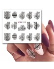 12 wzorów Nail Art suwak czarny kwiat z koronką Full Wrap naklejka woda Transfer naklejka Decor polski Manicure tatuaż LABN1213-