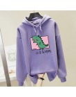 Plus rozmiar Harajuku bluza z kapturem kobiety dinozaur bluzy z nadrukiem bluza kawaii 2020 wiosna jesień swobodna, z kapturem s