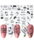 12 wzorów Nail Art suwak czarny kwiat z koronką Full Wrap naklejka woda Transfer naklejka Decor polski Manicure tatuaż LABN1213-