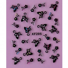 1 arkusz moda 3d Nail naklejka artystyczna Nails naklejka motyl i kwiat z dżetów Charms DIY dekoracja do manicure narzędzia