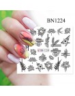 1pc czarny abstrakcyjny kształt wody naklejki paznokci suwak naklejka w kształcie litery dekoracja paznokci polski DIY Salon Man