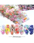 10 sztuk folia paznokci artystyczna róża naklejki z kwiatami na paznokcie Transfer klej okłady papier Manicure dekoracje paznokc