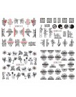 12 wzorów Nail Art suwak czarny kwiat z koronką Full Wrap naklejka woda Transfer naklejka Decor polski Manicure tatuaż LABN1213-