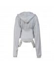 TWOTWINSTYLE bluzy na wiosnę dla kobiet bluzy z długim rękawem V wysoki dekolt talia dopasowana bluza topy kobieta moda nowy 202
