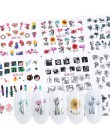 1 sztuk kwiat suwak naklejka do paznokci Transfer wody czarny kwiatowy liść naklejki Nail Art manicure z efektem tatuażu okłady 