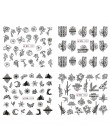 12 wzorów Nail Art suwak czarny kwiat z koronką Full Wrap naklejka woda Transfer naklejka Decor polski Manicure tatuaż LABN1213-