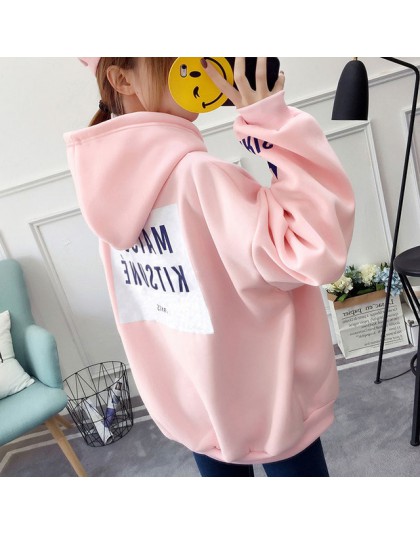 EACHIN marka kobiet bluzy damskie z długim rękawem bluza z kapturem list drukuj bluza dresowa jesień odzież sportowa