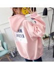 EACHIN marka kobiet bluzy damskie z długim rękawem bluza z kapturem list drukuj bluza dresowa jesień odzież sportowa