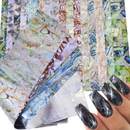 16 sztuk kolorowy marmur lśniący kamień Rock Nail Art folia naklejki klej transferu wspaniały Manicure paznokci dekoracje artyst