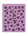 1 arkusz moda 3d Nail naklejka artystyczna Nails naklejka motyl i kwiat z dżetów Charms DIY dekoracja do manicure narzędzia