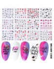 12 sztuk czarne litery suwaki do paznokci mieszane seksowna dziewczyna waterkalkomania Nail artystyczny Manicure Decor folia Fil