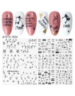 12 sztuk czarne litery suwaki do paznokci mieszane seksowna dziewczyna waterkalkomania Nail artystyczny Manicure Decor folia Fil