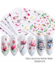 1 zestaw lato kolorowe Silder Butterfly wzory naklejki do paznokci znak wodny DIY kolorowe porady kalkomanie do paznokci narzędz