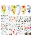12 wzorów Nail Art suwak czarny kwiat z koronką Full Wrap naklejka woda Transfer naklejka Decor polski Manicure tatuaż LABN1213-