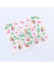 1 sztuk naklejki do paznokci naklejki do transferu wody Cartoon Flamingo śliczne wzory ze zwierzętami Nail Art suwak Manicure de