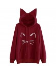 JAYCOSIN bluzy damskie z długim rękawem bluzy z kapturem w stylu kota bluza pulowerowe topy bluzka pulower z kapturem Poleron mu