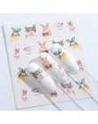 1 sztuk naklejki do paznokci naklejki do transferu wody Cartoon Flamingo śliczne wzory ze zwierzętami Nail Art suwak Manicure de