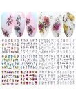 12 wzorów Nail Art suwak czarny kwiat z koronką Full Wrap naklejka woda Transfer naklejka Decor polski Manicure tatuaż LABN1213-