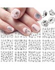 12 wzorów Nail Art suwak czarny kwiat z koronką Full Wrap naklejka woda Transfer naklejka Decor polski Manicure tatuaż LABN1213-