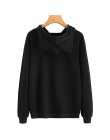 JAYCOSIN bluzy damskie z długim rękawem bluzy z kapturem w stylu kota bluza pulowerowe topy bluzka pulower z kapturem Poleron mu
