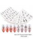 1 zestaw lato kolorowe Silder Butterfly wzory naklejki do paznokci znak wodny DIY kolorowe porady kalkomanie do paznokci narzędz