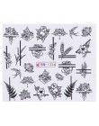 1 sztuk kwiat suwak naklejka do paznokci Transfer wody czarny kwiatowy liść naklejki Nail Art manicure z efektem tatuażu okłady 