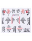 1 sztuk kwiat suwak naklejka do paznokci Transfer wody czarny kwiatowy liść naklejki Nail Art manicure z efektem tatuażu okłady 