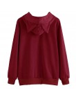 JAYCOSIN bluzy damskie z długim rękawem bluzy z kapturem w stylu kota bluza pulowerowe topy bluzka pulower z kapturem Poleron mu