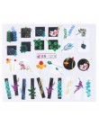 1 sztuk kwiat suwak naklejka do paznokci Transfer wody czarny kwiatowy liść naklejki Nail Art manicure z efektem tatuażu okłady 