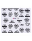 1 sztuk kwiat suwak naklejka do paznokci Transfer wody czarny kwiatowy liść naklejki Nail Art manicure z efektem tatuażu okłady 