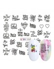 1 sztuk kwiat suwak naklejka do paznokci Transfer wody czarny kwiatowy liść naklejki Nail Art manicure z efektem tatuażu okłady 